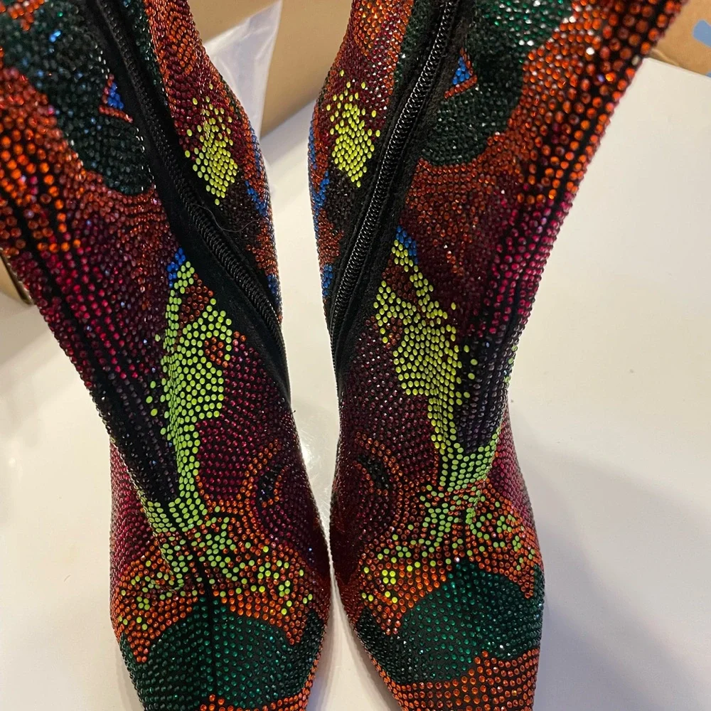 Colorful Rhinestone Boots - Picture 3 of 8